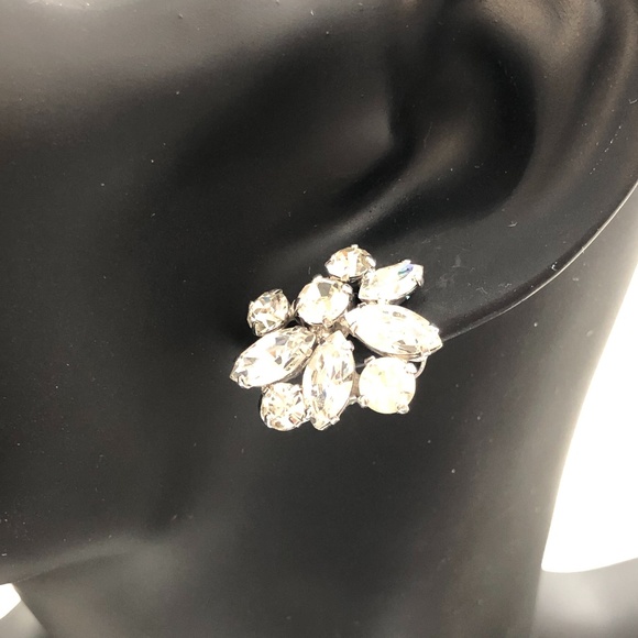 Sherman Clear Crystal Clip On Earrings - Picture 5 of 5